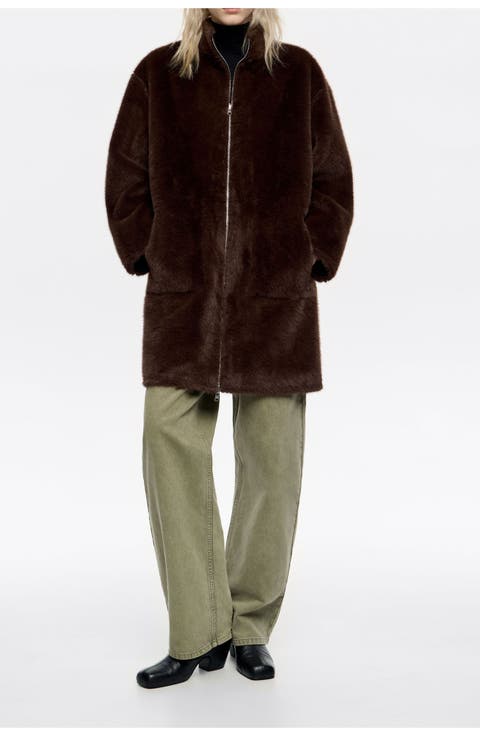 Oversize Reversible Fur Coat
