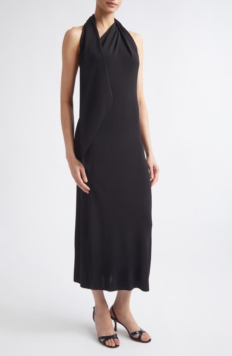 Altuzarra Mitchell Scarf Halter Knit Maxi Dress, Alternate, color, Black