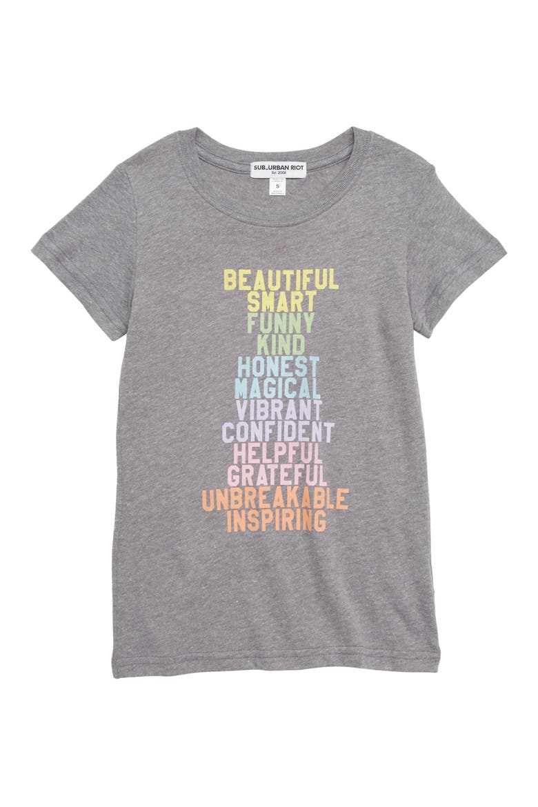 Beautiful List Graphic Tee, Main, color, GRAY