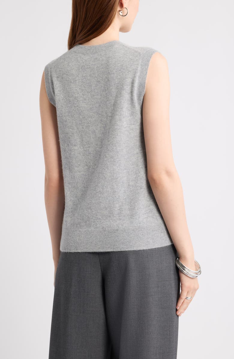 Nordstrom Sleeveless Cashmere Sweater, Alternate, color, Grey Silk Heather