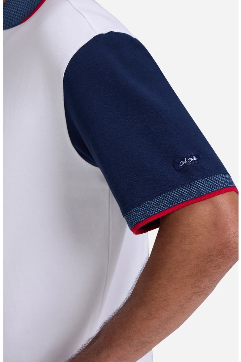 Colorblock Piqué Performance Golf Polo, Alternate, color, WHITE/ DARK NAVY