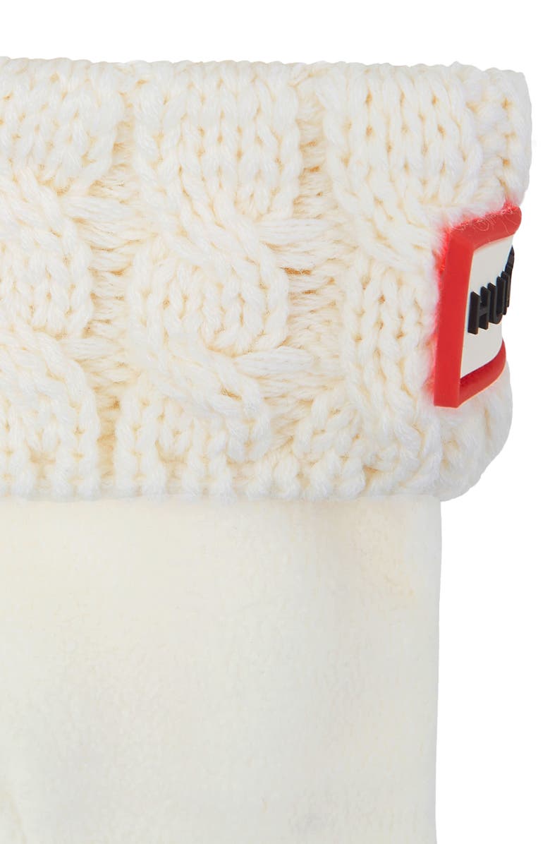 Hunter Cable Knit Cuff Welly Boot Socks, Alternate, color,