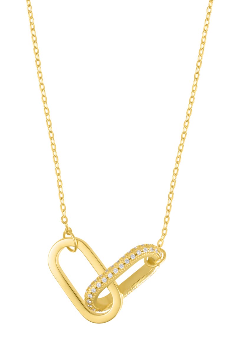 Adornia Pavé Link Pendant Necklace, Main, color, Gold
