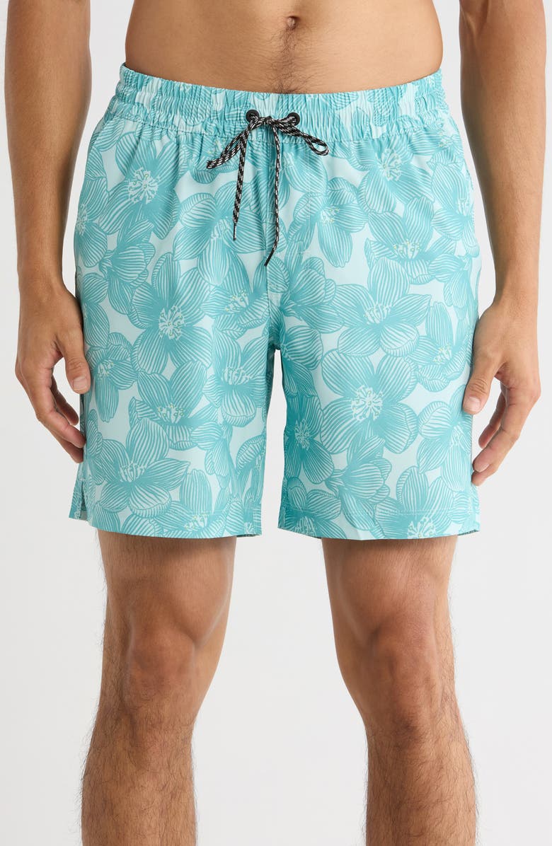 Hurley Jay Volley Swim Trunks, Main, color, Turquoise Aqua