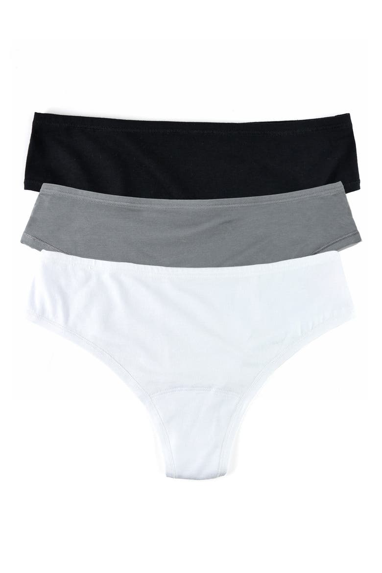 Play Assorted 3-Pack Thongs, Main, color, WHITE/SO COAL/BLACK