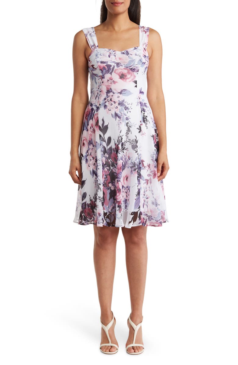 Connected Apparel Chiffon Dress & Ruffle Jacket Set, Alternate, color, Iris