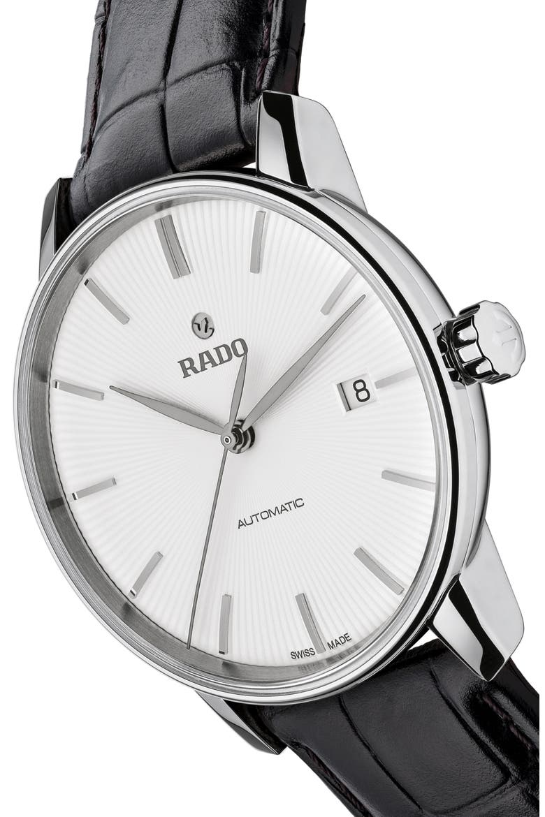 Coupole Classic Automatic Leather Strap Watch, 38mm, Alternate, color, BLACK