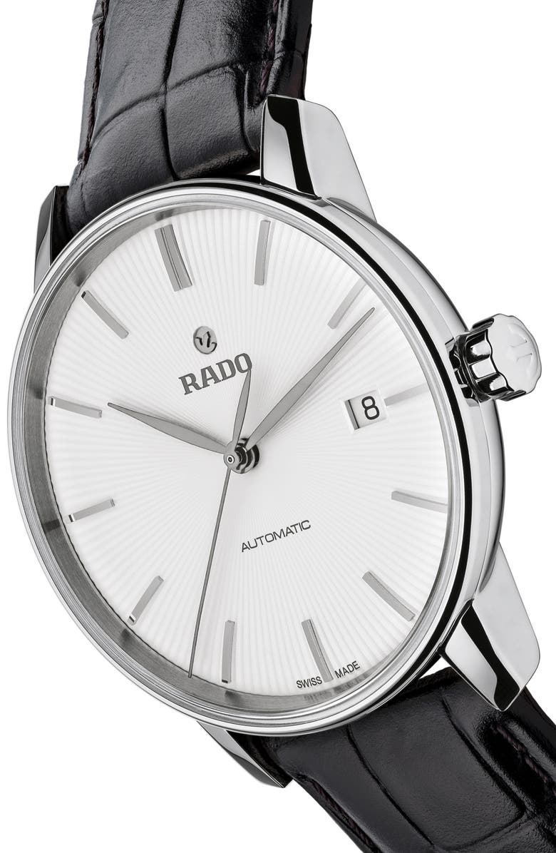 RADO Coupole Classic Automatic Leather Strap Watch, 38mm, Alternate, color, 