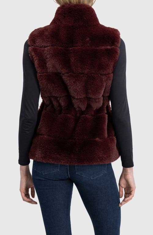 Lyla Grant Fur-free Rex Rabbit (faux Fur) Vest In Burgundy