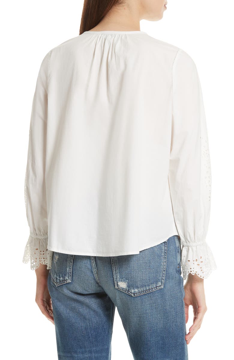 Joie Kalyssa Eyelet Top, Alternate, color, Porcelain