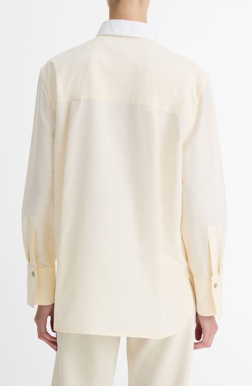 Vince Contrast Collar Oxford Button-up Shirt In Butter
