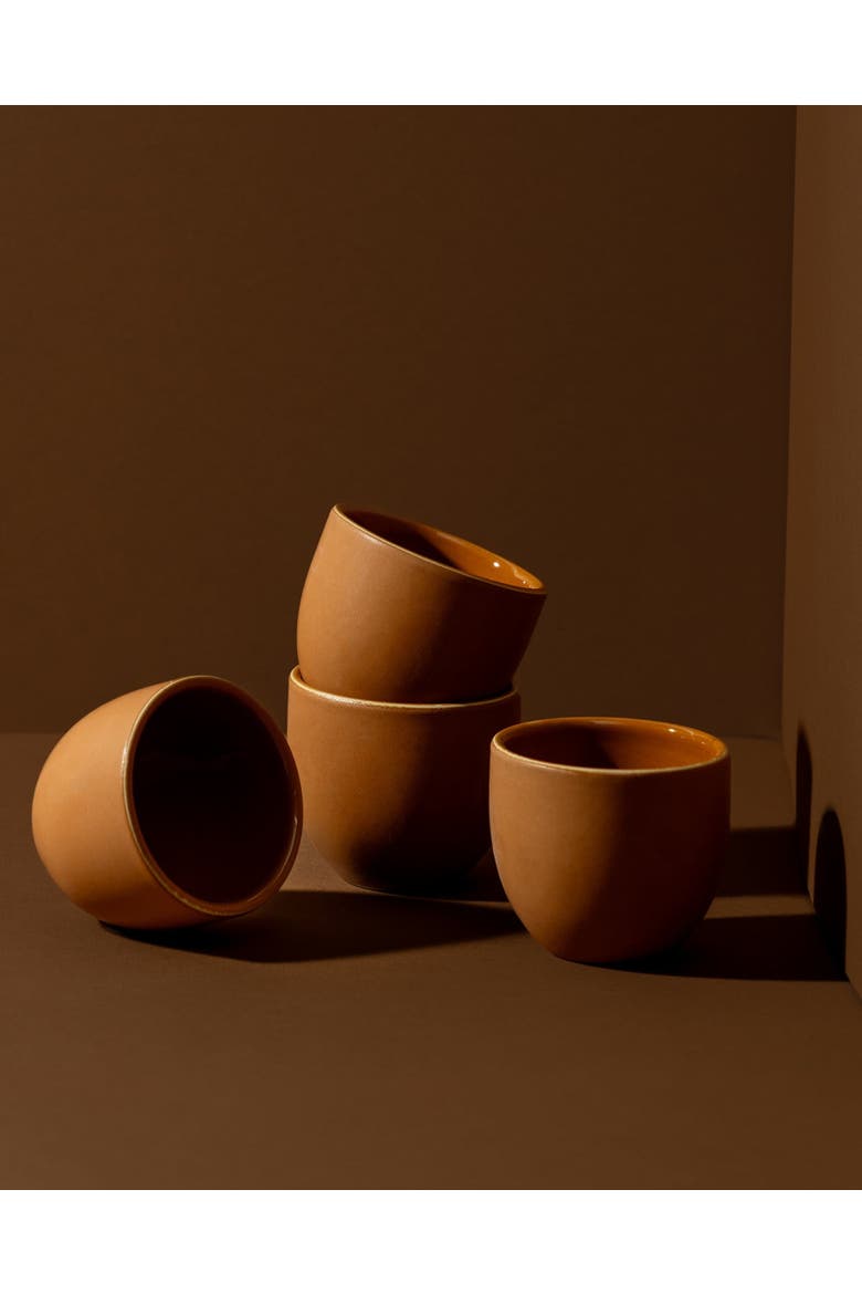 Stoneware Coffee Cup Dadasi - Set of 4, Alternate, color, Matte Terracotta
