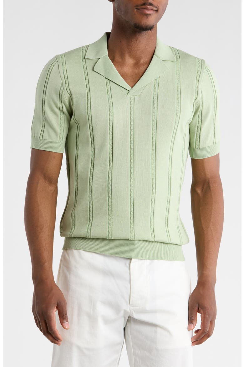 Slim Fit Johnny Collar Polo Sweater, Main, color, SAGE