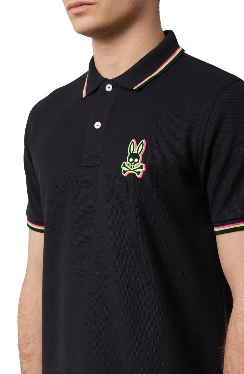 Psycho Bunny Logo Tipped Cotton Piqué Polo, Alternate, color,