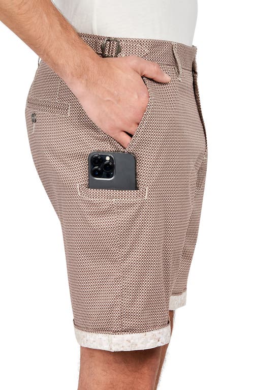 Brooklyn Brigade Downing Texture Print Shorts In Brown