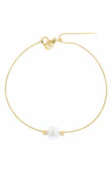 14K Gold Diamond & Freshwater Pearl Bracelet