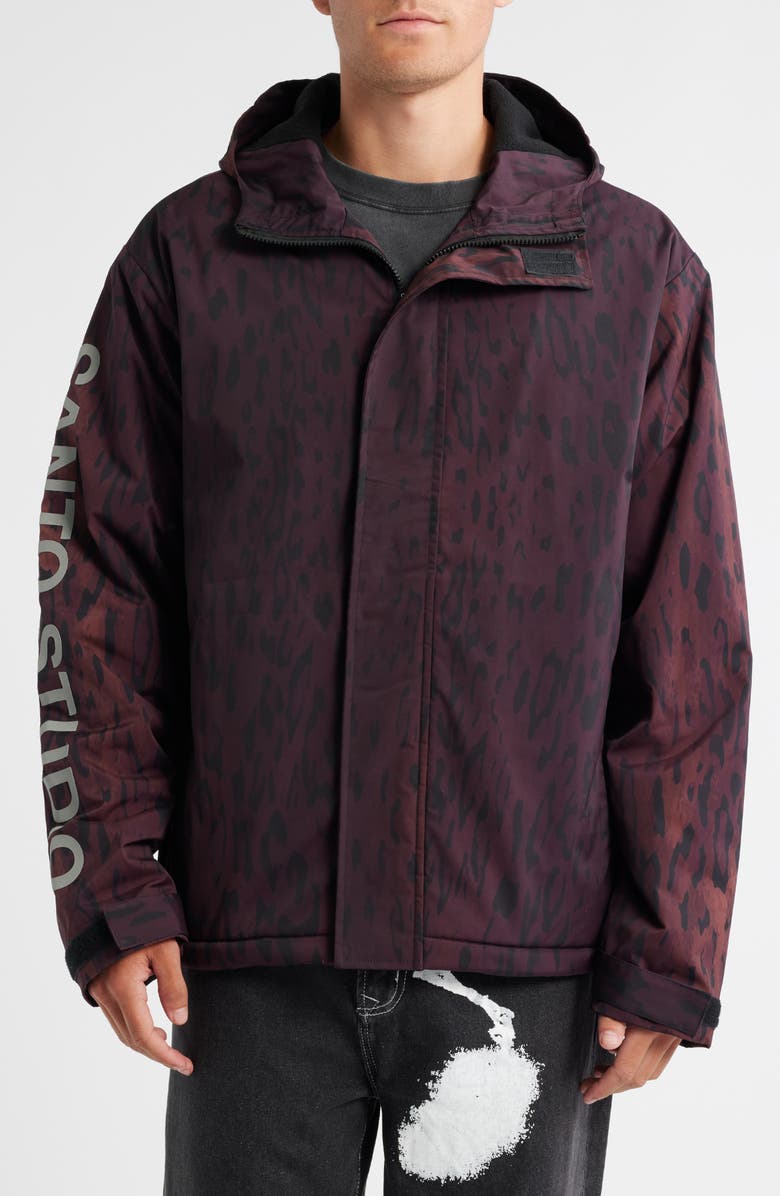 SANTO STUDIO Preda Hooded Snowboard Jacket, Alternate, color, Brown