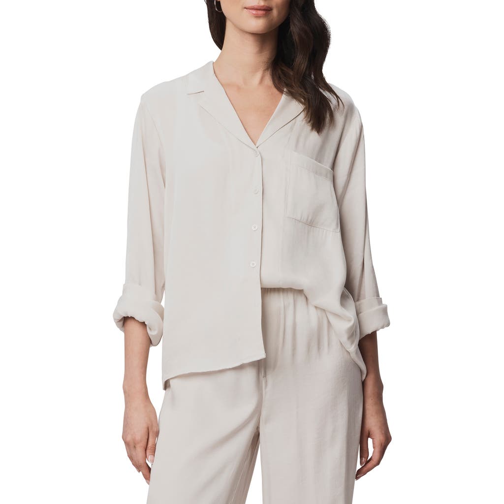 Splendid Serena Satin Shirt In Neutral