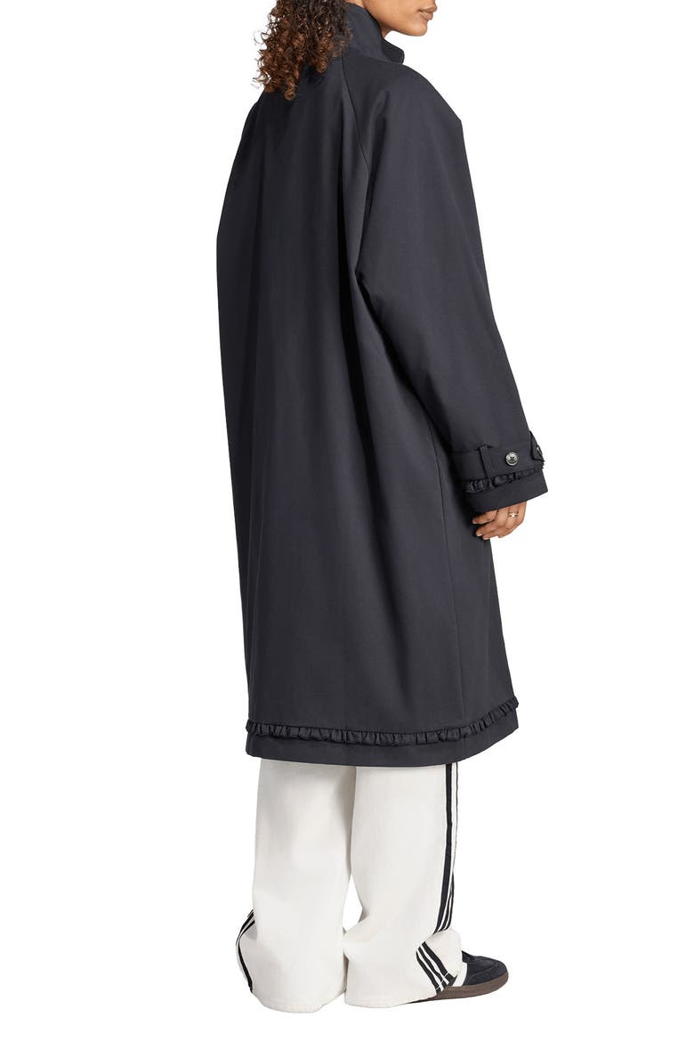 Pleated Firebird Trench Coat, Alternate, color, BLACK