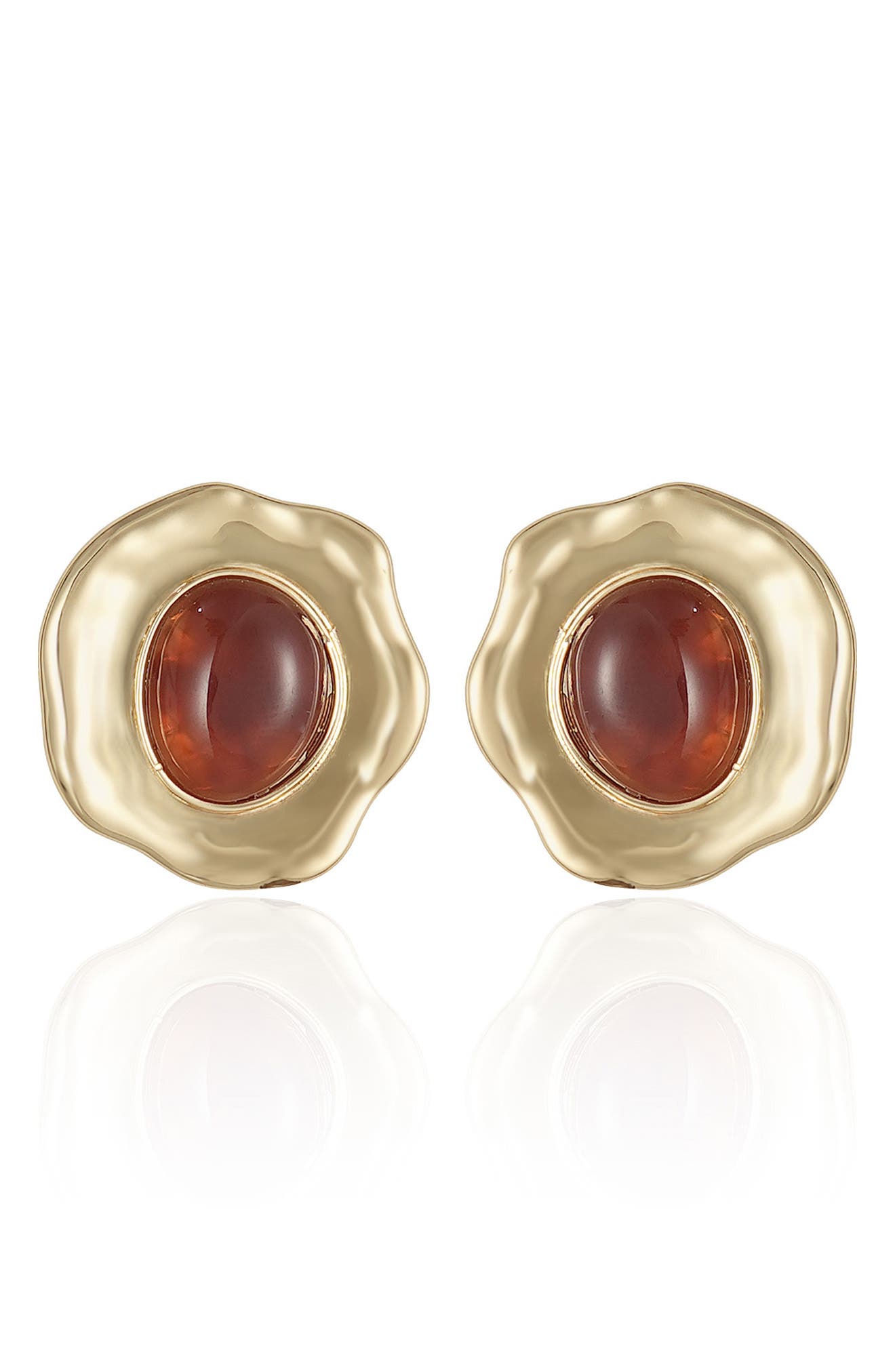 Hammered Stone Stud Earrings