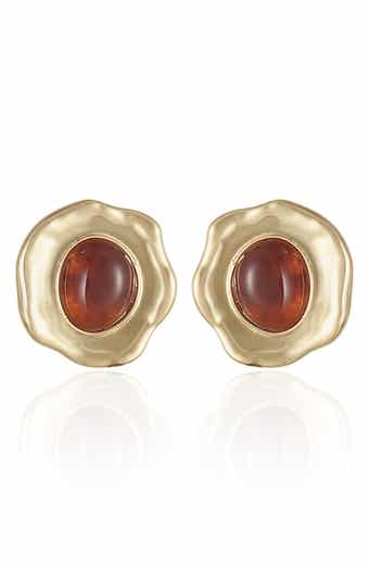 Hammered Stone Stud Earrings