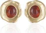 Ettika Hammered Stone Stud Earrings