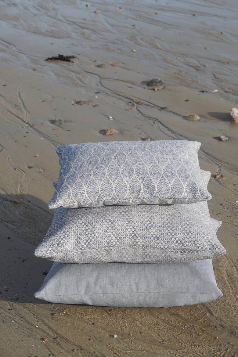 Summer Flora Indoor Outdoor Pillow, Alternate, color, Indigo