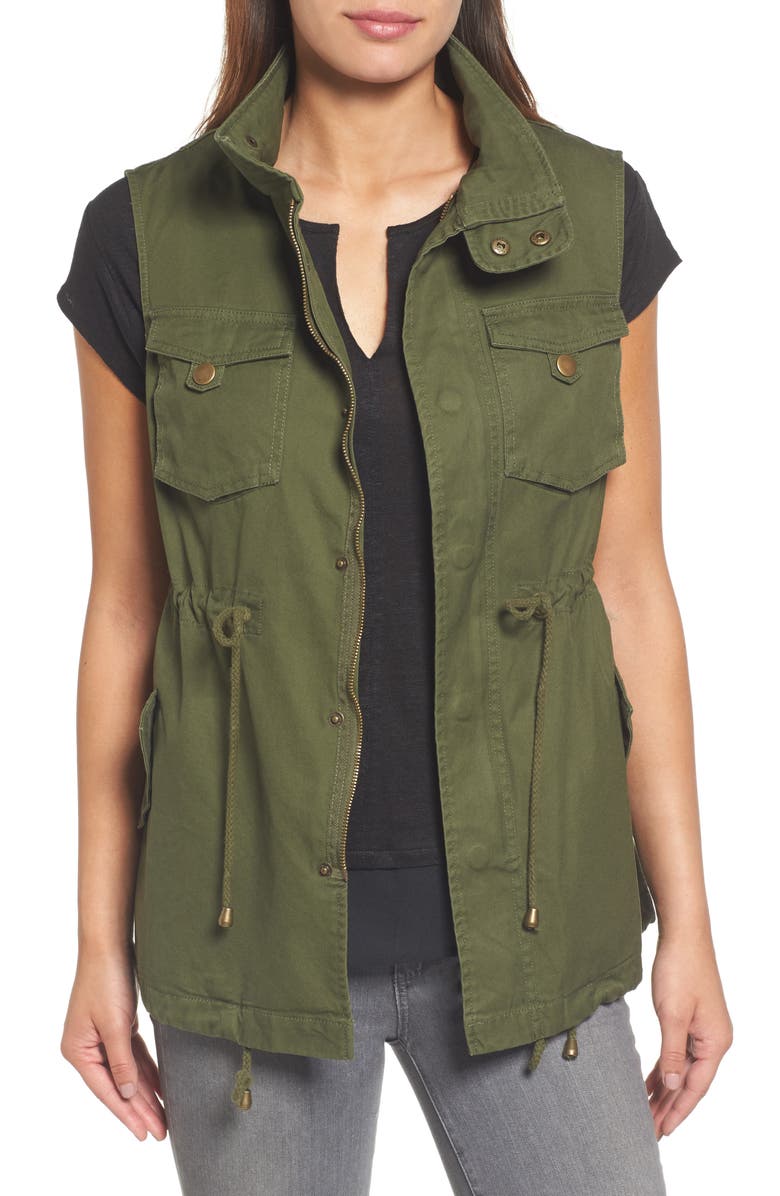 Pleione Cotton Twill Military Vest, Main, color,