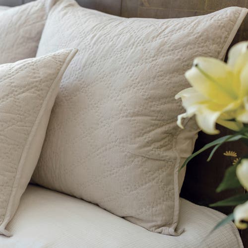 Elisabeth York 26" X 26" Sutton Natural Cotton Euro Sham In Neutral