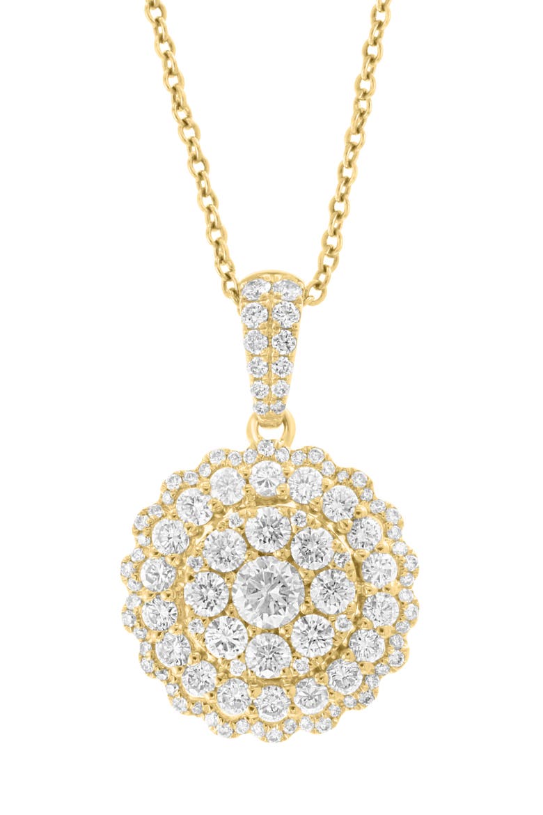 Pavé Lab Grown Diamond Medallion Pendant Necklace, Alternate, color, GOLD