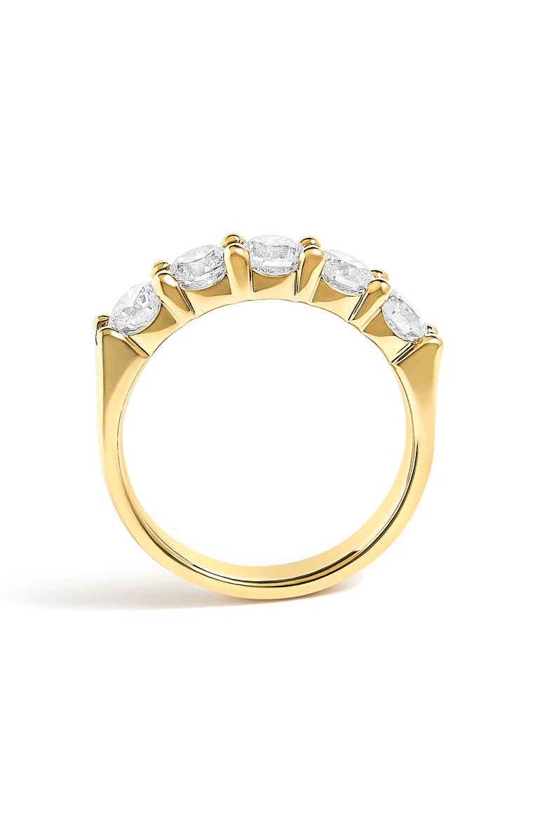 14K White Gold 1 1/2 Ctw Diamond 5 Stone Band Ring, Alternate, color, Yellow Gold