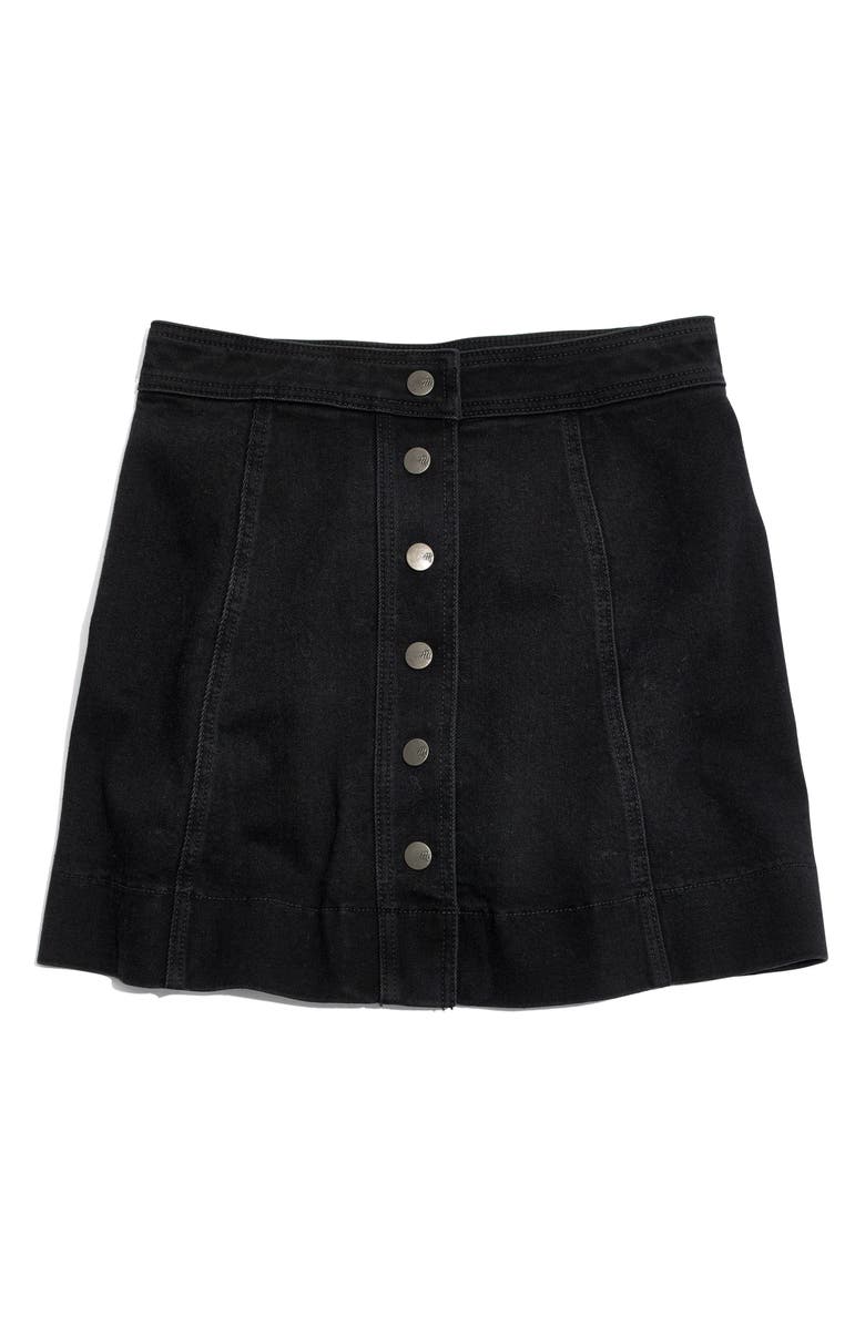 Madewell Metropolis Snap Front Denim Miniskirt, Alternate, color,