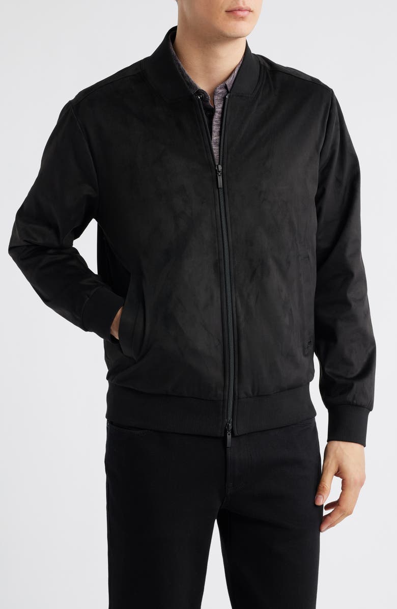 Robert Barakett Renoir Blade Collar Faux Suede Jacket, Alternate, color, Black