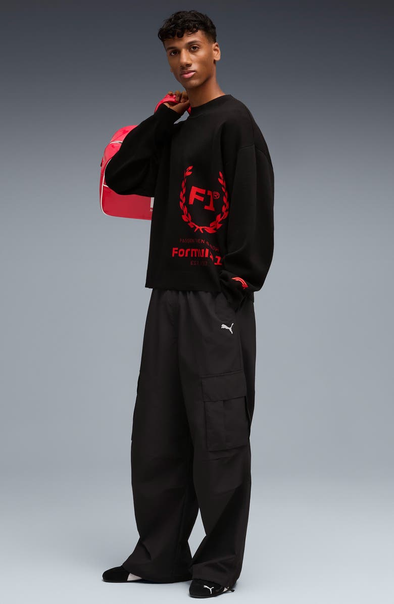 PUMA Formula 1<sup
®</sup
75 Years Crewneck Sweater, Alternate, color, Puma Black