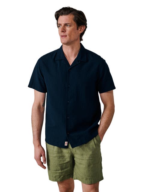Seersucker Linen Short Sleeve Shirt