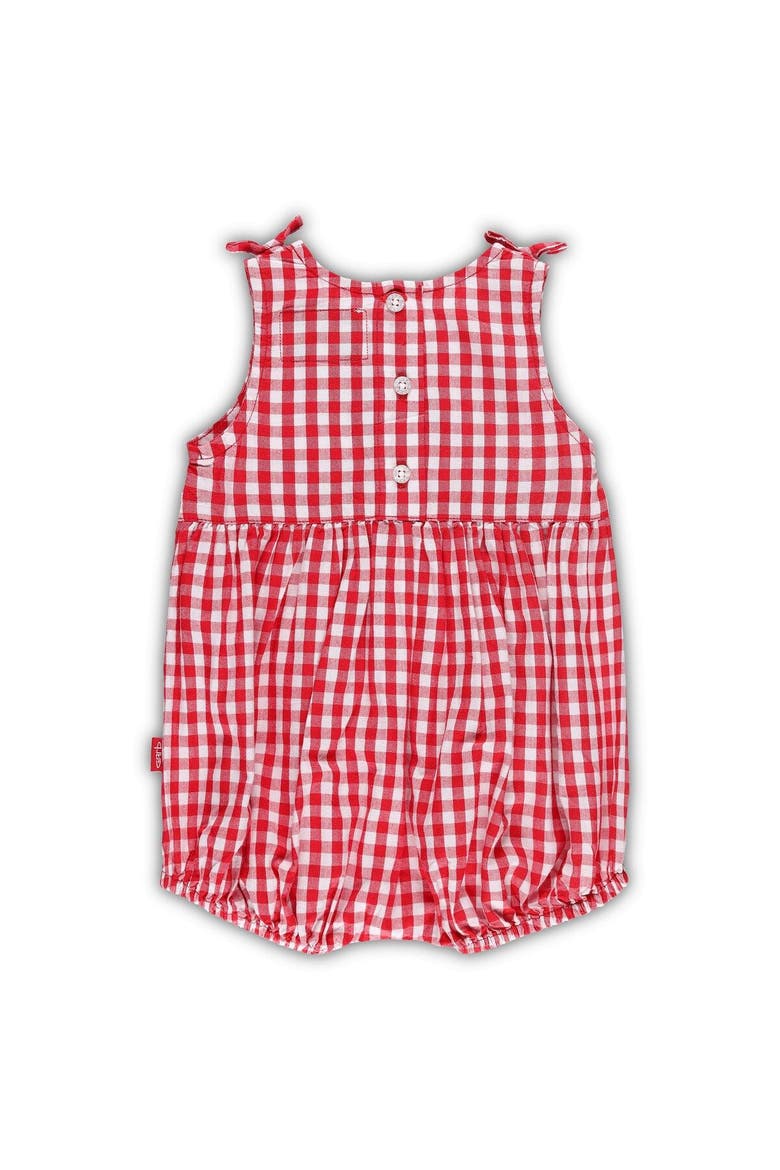 Girls Infant Garb White/Red Georgia Bulldogs Teagan Gingham Ruffled Romper, Alternate, color, Red
