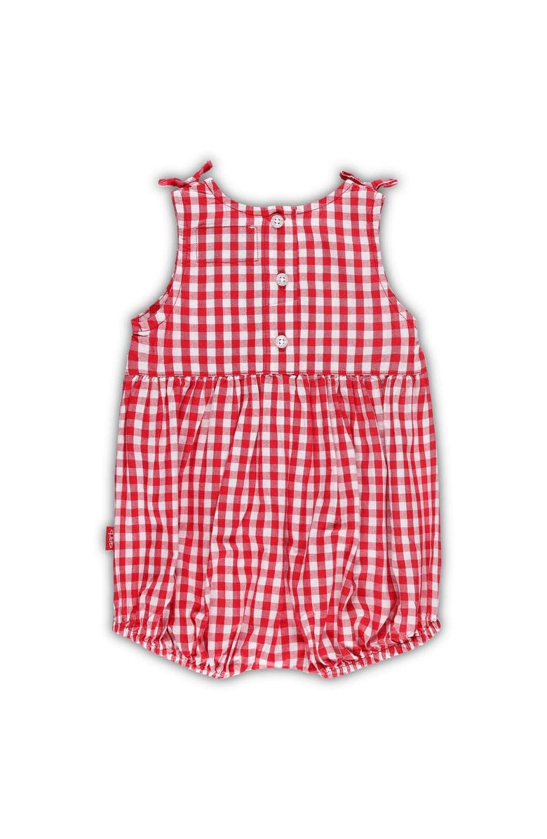 GARB Girls Infant Garb White/Red Georgia Bulldogs Teagan Gingham Ruffled Romper, Alternate, color, 