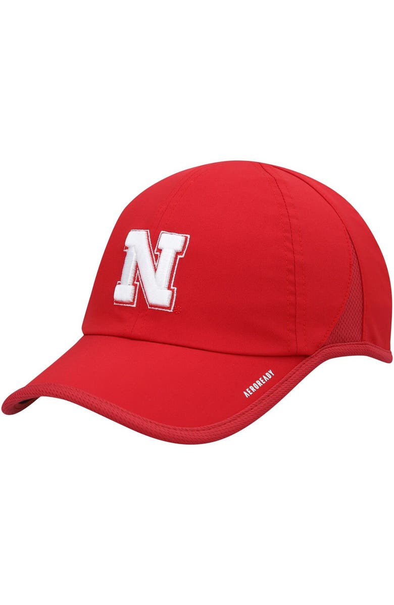 adidas Men's adidas Scarlet Nebraska Huskers Superlite AEROREADY Adjustable Hat, Main, color, 