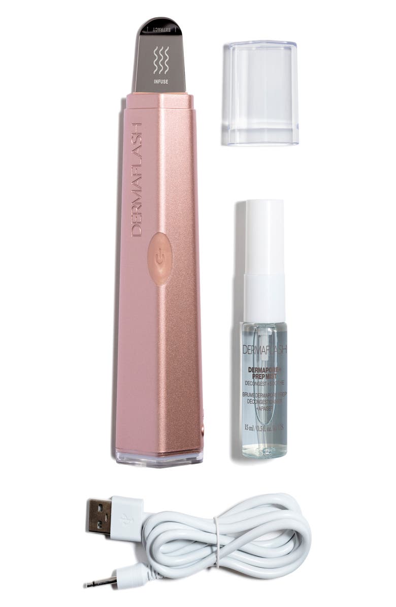 DERMAFLASH DERMAPORE + Ultrasonic Pore Extractor + Skincare Infuser, Alternate, color, Rose Gold