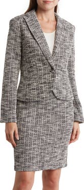 Amanda & Chelsea Bouclé Knit One Button Blazer