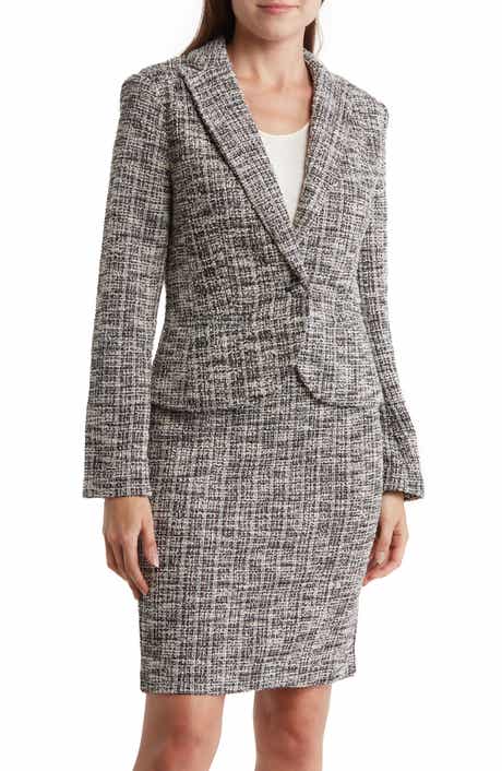 Amanda & Chelsea Bouclé Knit One Button Blazer