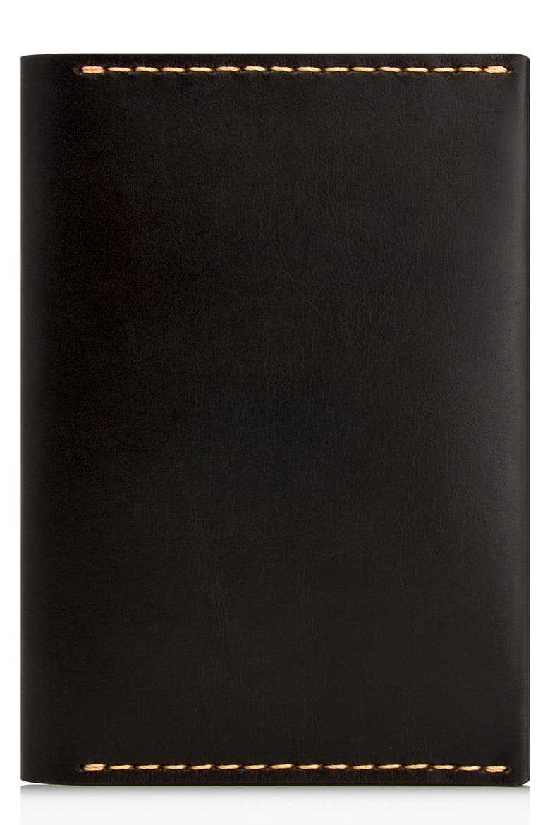 Leather Passport Wallet, Main, color, JET TOP STITCH