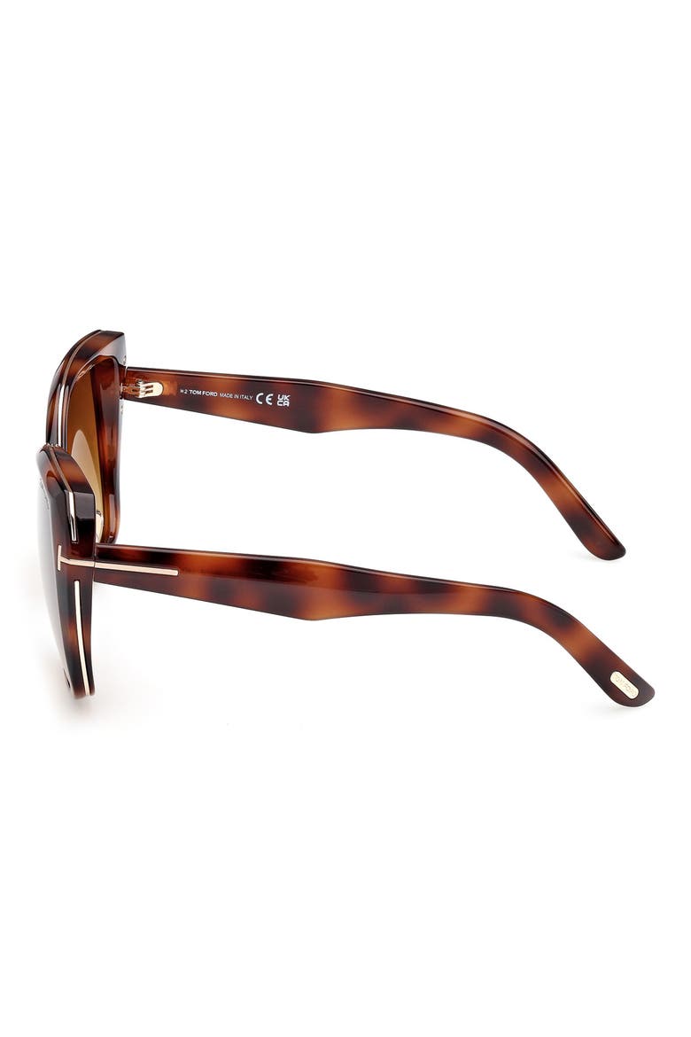 Plum 58mm Gradient Butterfly Sunglasses, Alternate, color, SHINY HAVANA / BROWN LENSES