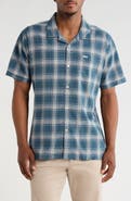 Barbour Fairlands Regular Fit Plaid Short Sleeve Linen & Cotton Button-Up Shirt