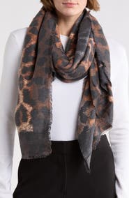 Vince Camuto Brushstroke Leopard Scarf