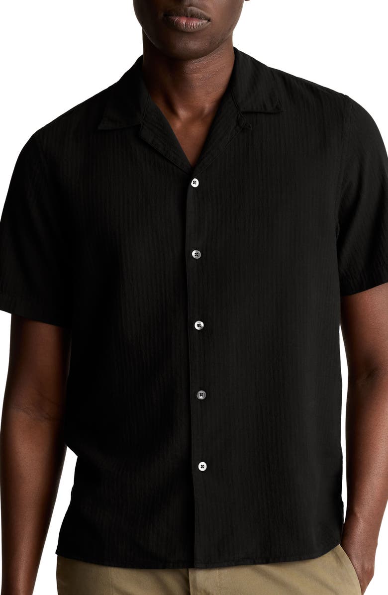 Bonobos Resort Riveria Textured Stripe Cotton Camp Shirt, Main, color, 