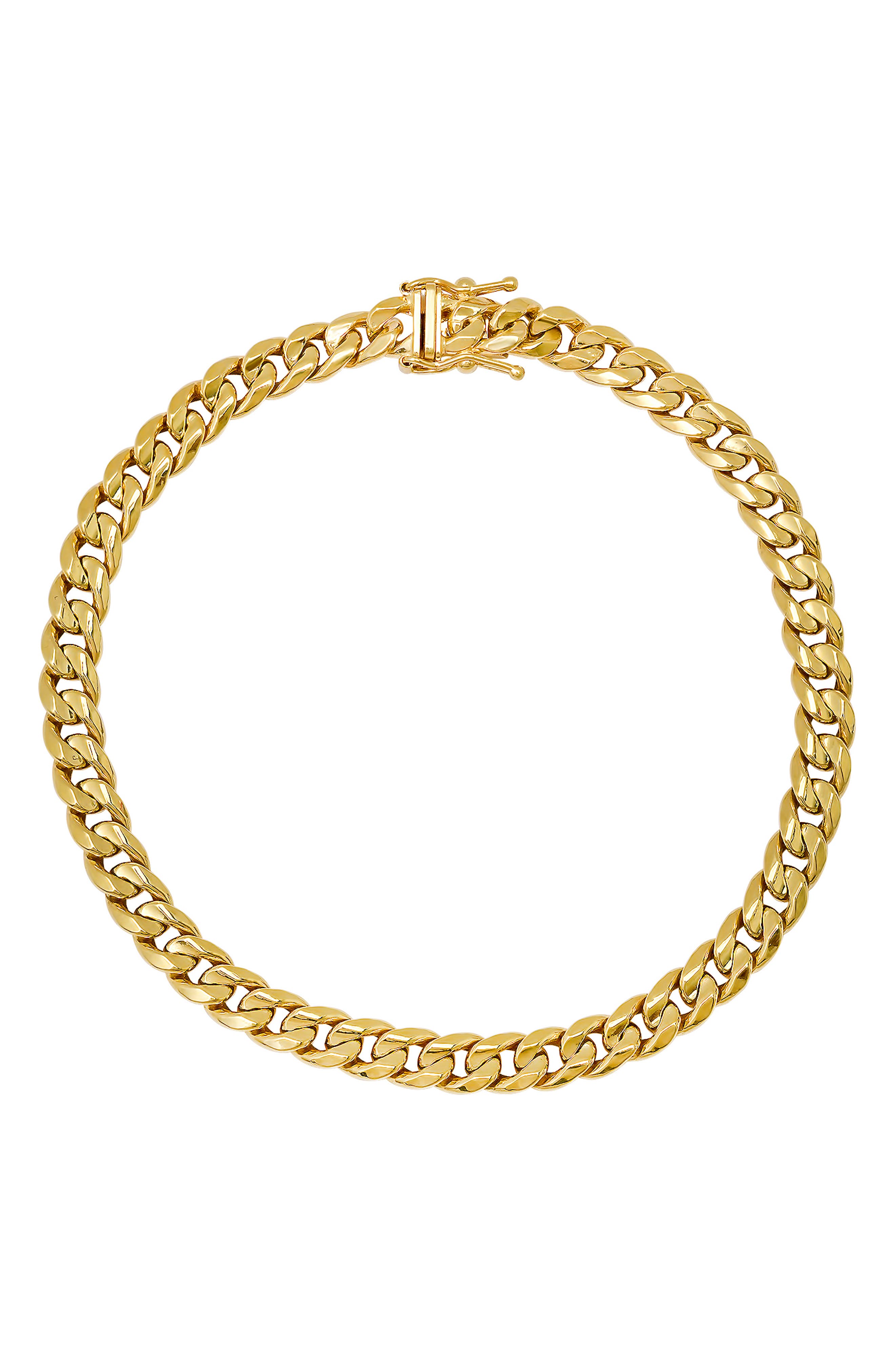 Queen Jewels 14K Gold Miami Cuban Link Bracelet