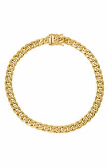 Queen Jewels 14K Gold Miami Cuban Link Bracelet