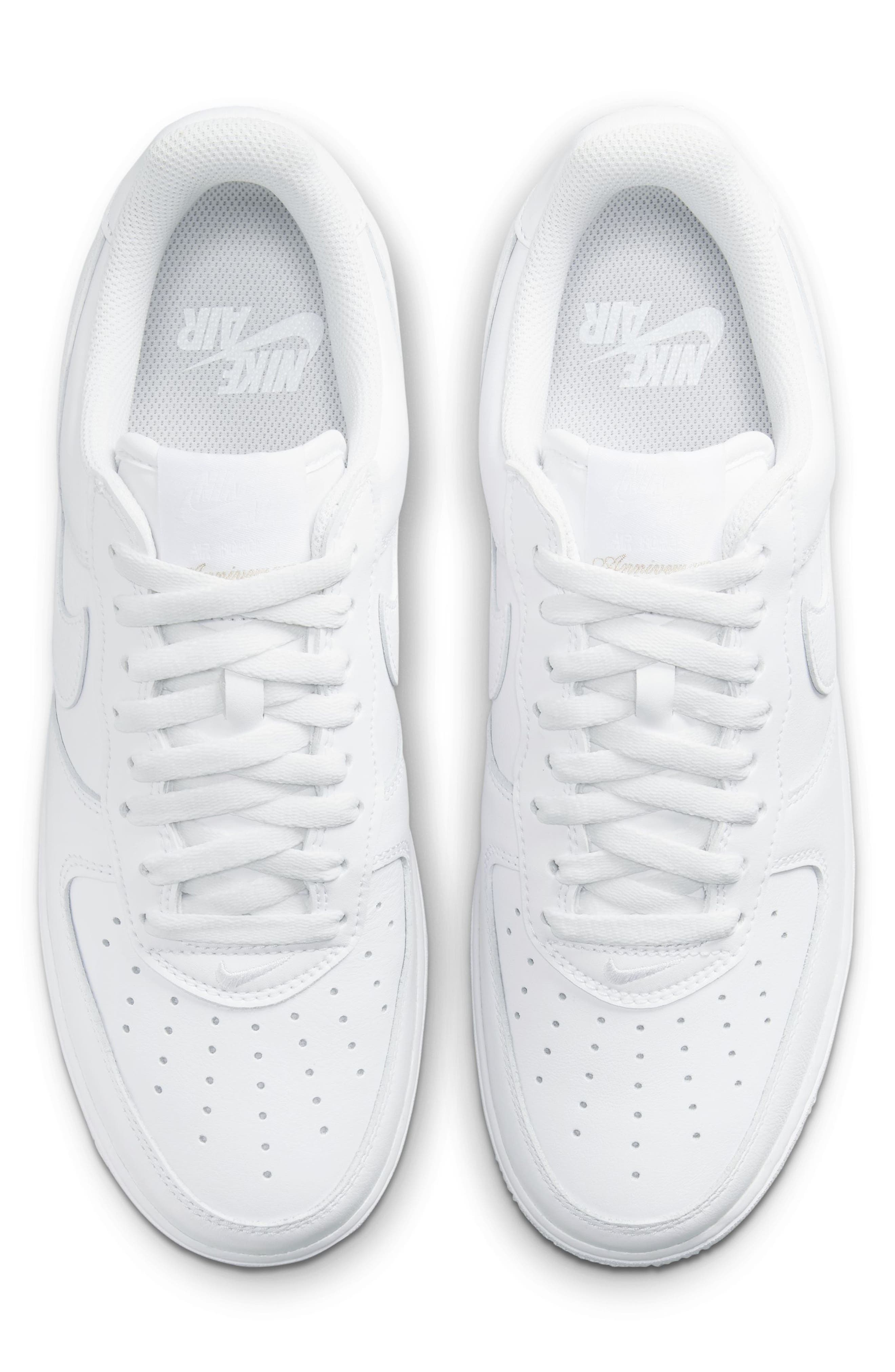 Air Force 1 Low Retro QS Sneaker, Alternate, color, WHITE/ METALLIC GOLD