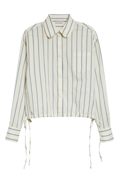 Stripe Cotton & Silk Snap-Up Shirt